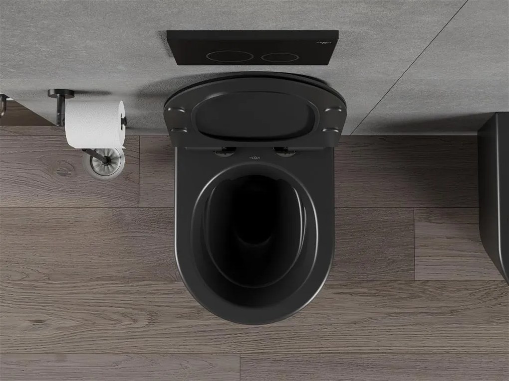 Závesný WC set MEXEN RICO 35 cm s doskou v2 čierny