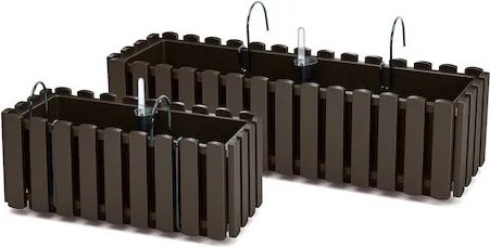 Samozavlažovací plastový balkónový kvetináč DDEF400W 38 cm - hnedá