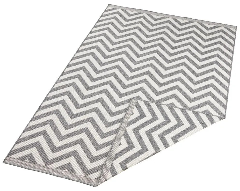 Hanse Home, Kusový koberec Twin Supreme 103432 Palma grey creme – na von aj na doma, 80x250, šedá, chodba / predsieň