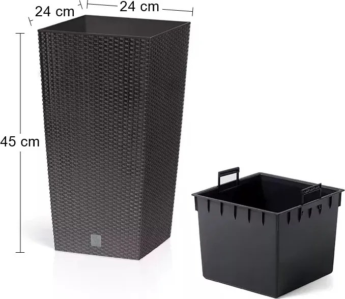 Plastový kvetináč DRTS240 24 cm - hnedá