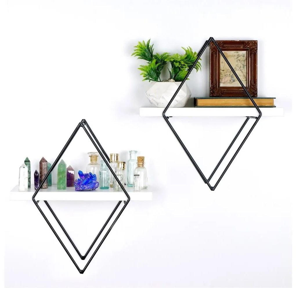 SADA 2x Nástenná polica biela