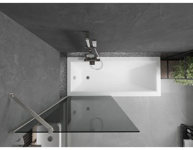 Mexen Next, 1-krídlová vaňová zástena 80 x 150 cm, 6mm šedé sklo, oceľová, 895-080-000-00-40-97