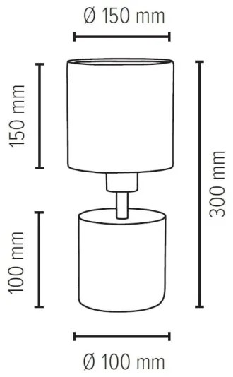 Spot-Light 6091937 - Stolná lampa STRONG ROUND 1xE27/25W/230V