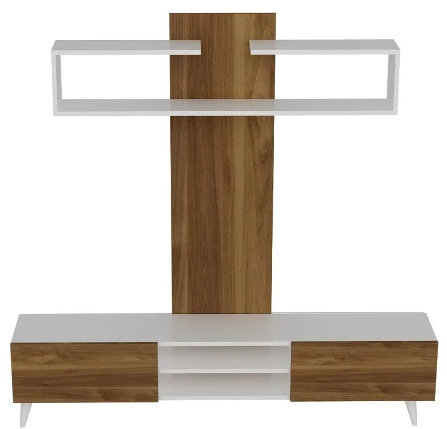 Obývacia stena Dem 180 cm hnedá/biela