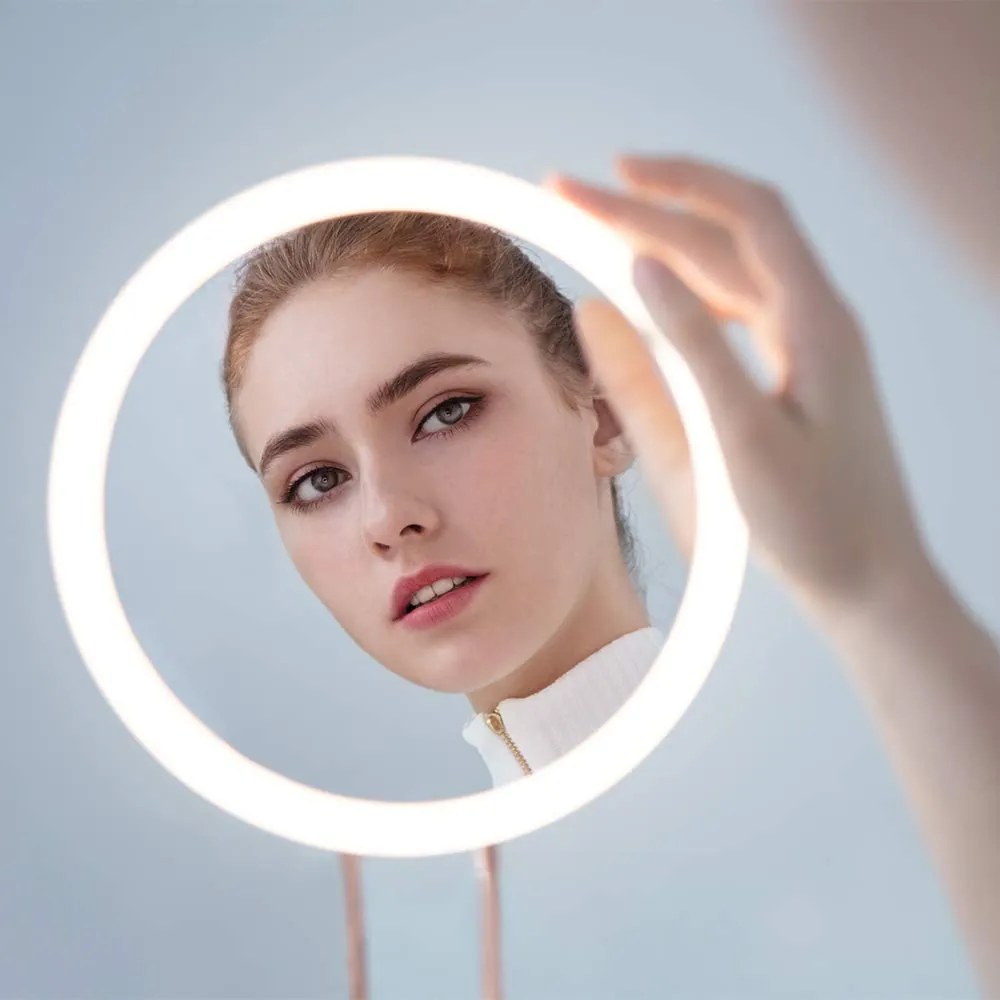 Bezdoteku LED kozmetické makeup zrkadlo BALET nabíjacie biele