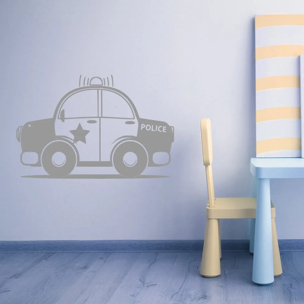 Veselá Stena Samolepka Autíčko policajné Farba: žlutá, Veľkosť: 60 x 39 cm