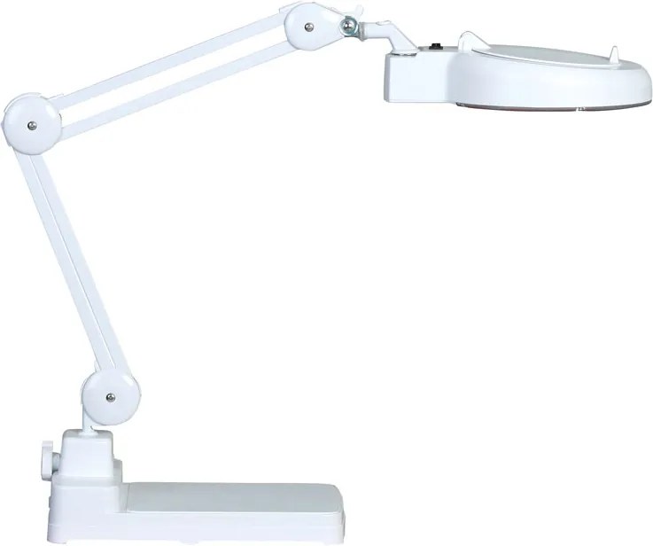 Stolná LED lampa so zväčšovacou lupou na podstavci