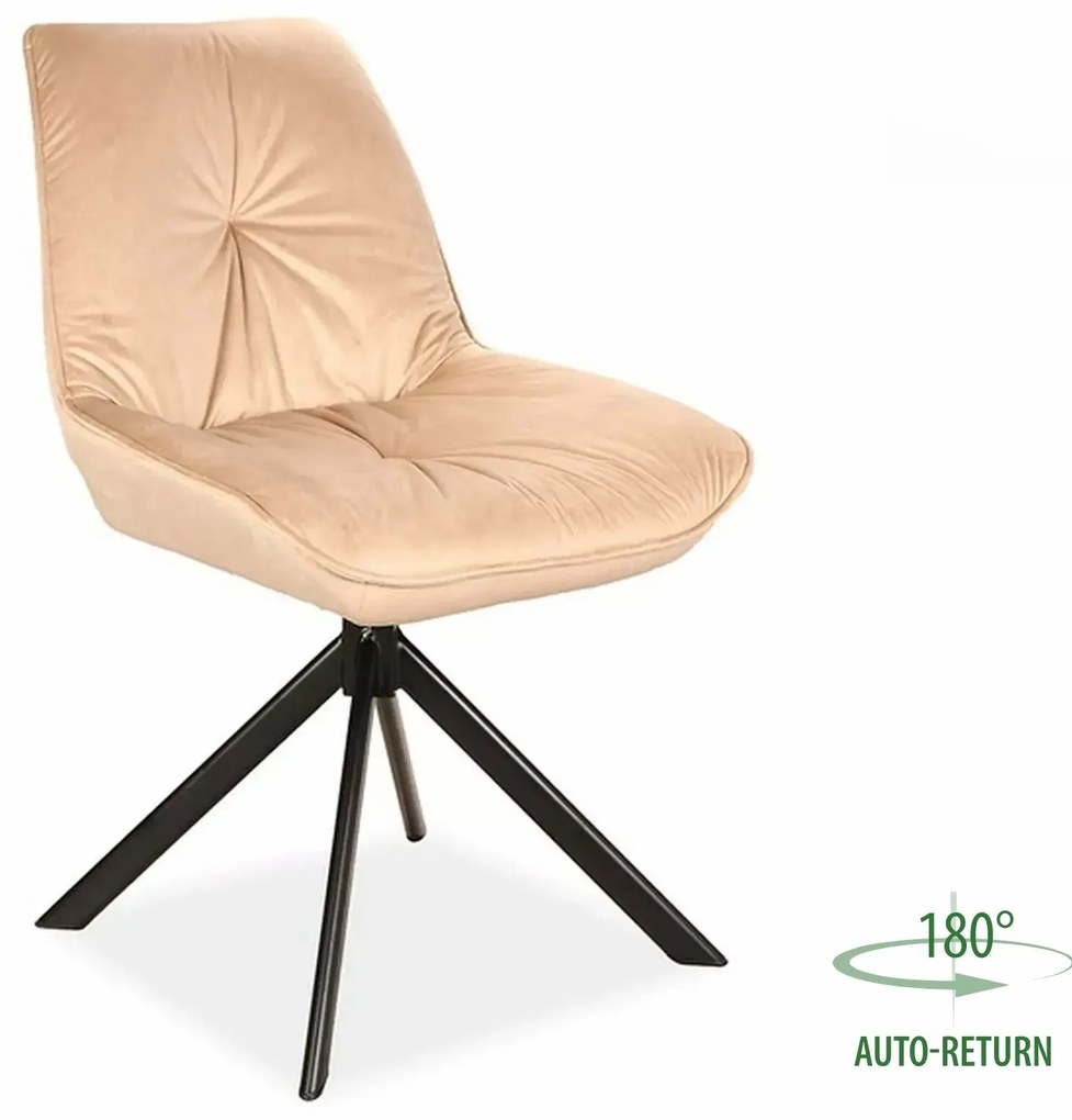 Otočná jídelní židle Boogie I Velvet Boogie béžová