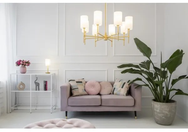 Argon 5055 - Luster na tyči ABRUZZO 8xE14/7W/230V mosadz/zelená