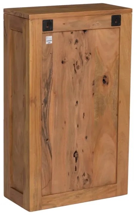 furniture-nabytek.cz - Masivní koupelnová nástěnná skříňka Auckland z akácie, lakovaná, hnědá – 45×25×70 cm