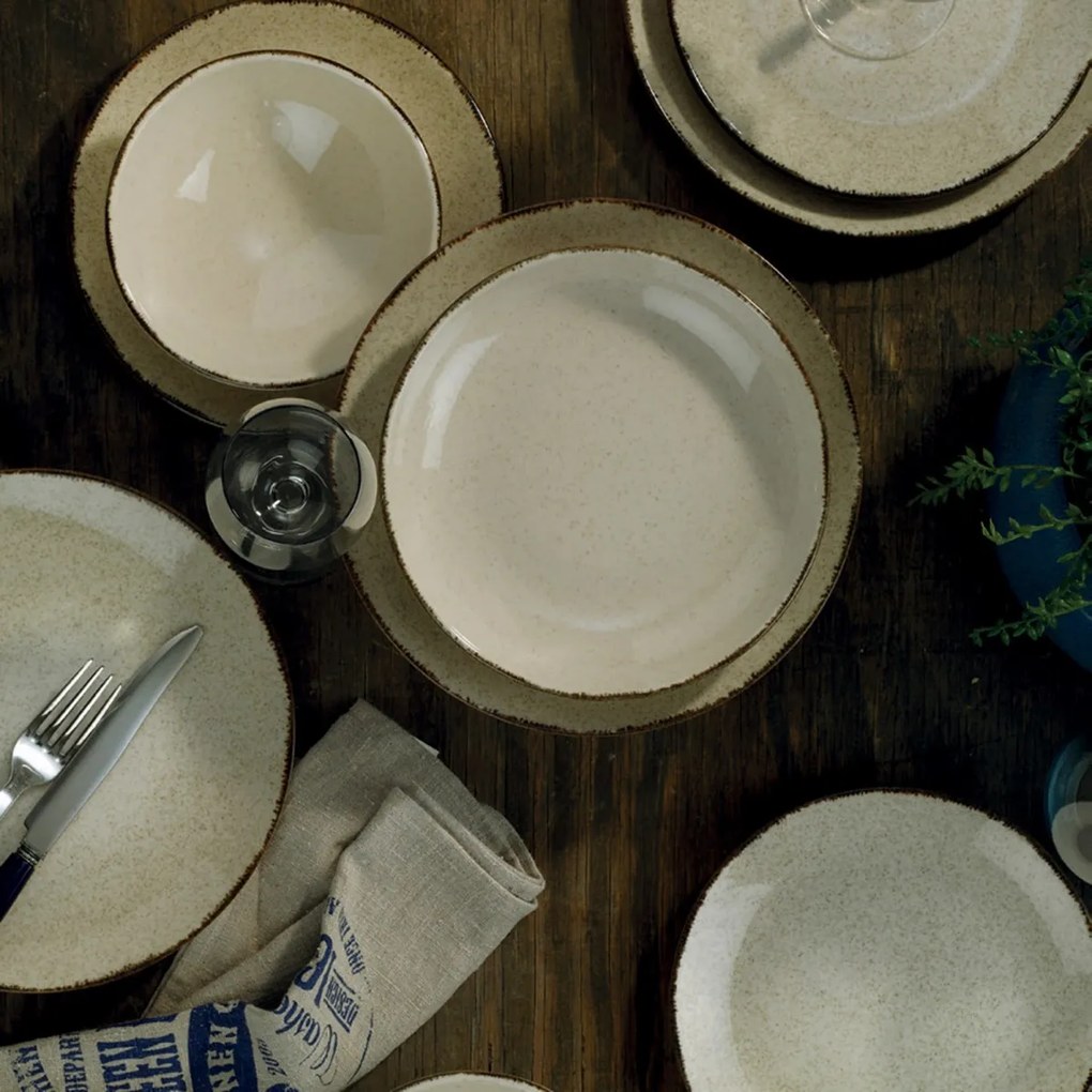 Porcelánová sada 24 ks talířů Cinnamonie béžová