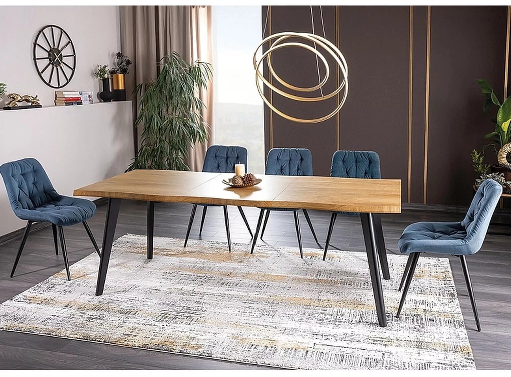 Rozkládací jídelní stůl Fresno 120/180 cm dub artisan/černý