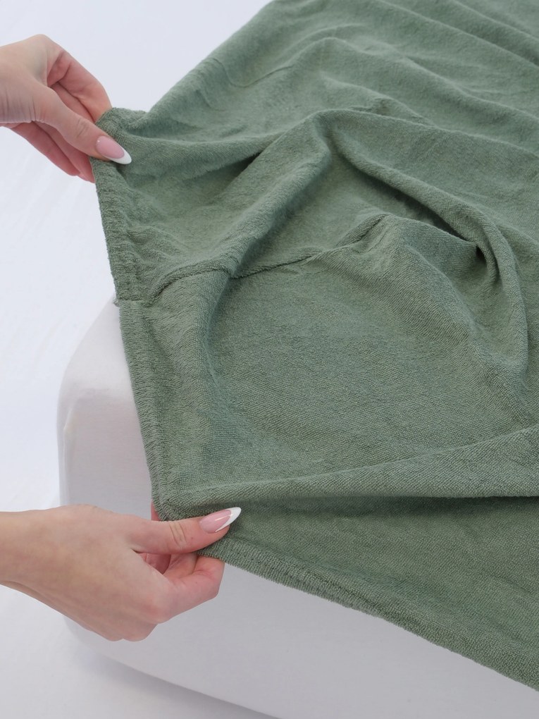 Froté plachta 200 × 200 cm - olivová