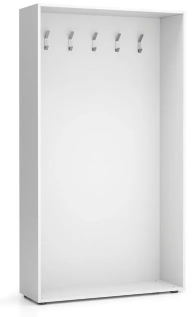 PLAN Šatníková stena BORDER, 5 háčikov, biela