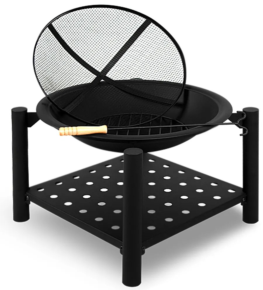 InternetovaZahrada Ohnisko Oval Ø55 cm s úložným priestorom