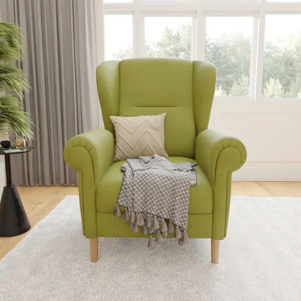 Zelené kreslo ušiak Swan – Ropez