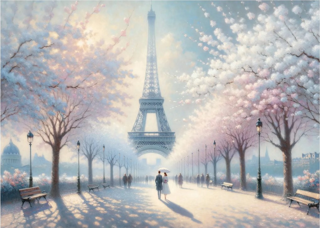 Sklenený obraz - Maľba z Paríža (70x50 cm)
