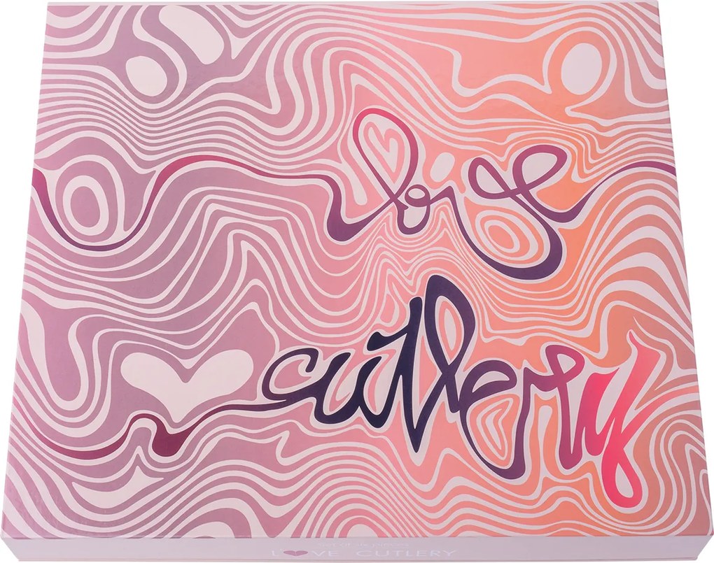 Darčekový set so srdiečkom 6 ks ružovo-zlatý — Love Cutlery - 116445