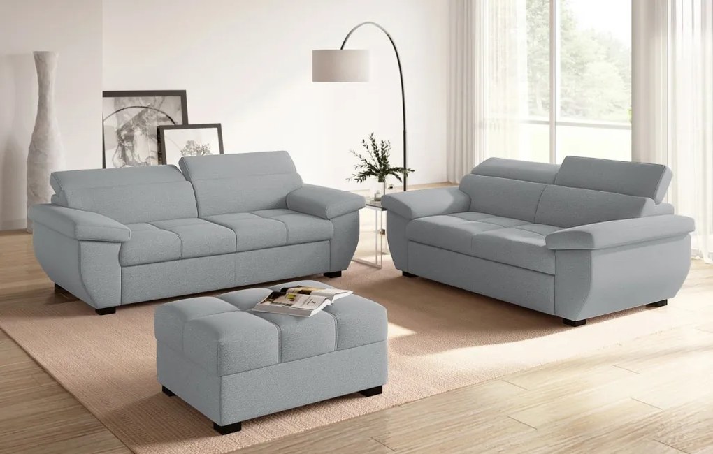 Trojsedák Speedway, svetlo šedá látka