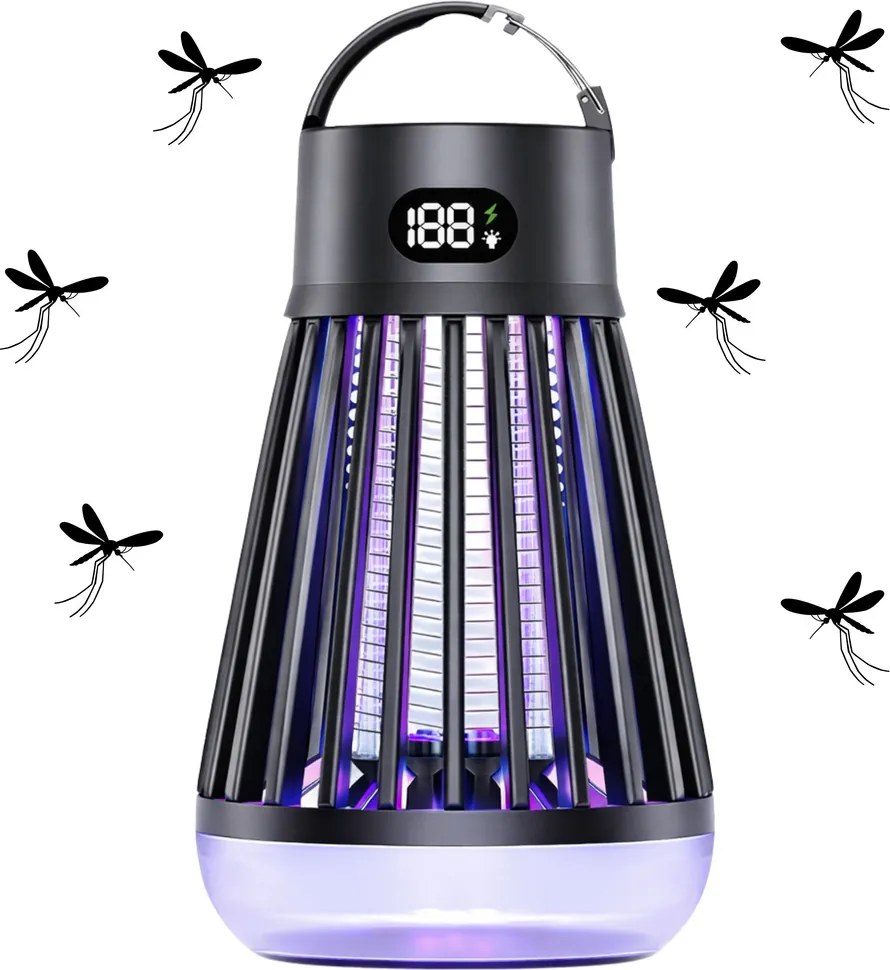 Lean Elektrická lampa na komáre s UV svetlom - čierna