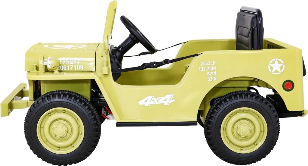 Ramiz Retro vojenské auto pre deti béžové + pohon 4x4