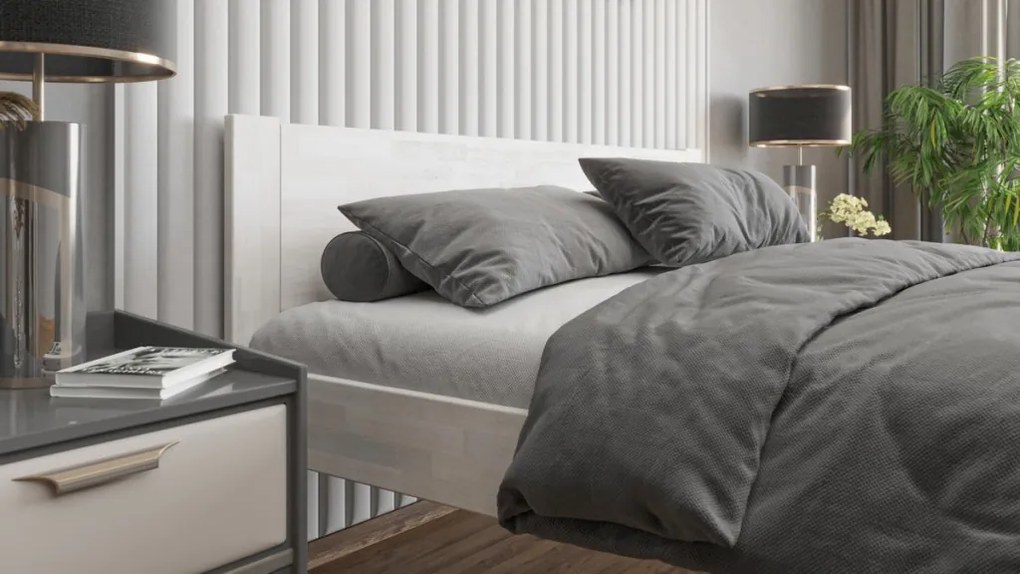 Posteľ Fava 180x200 cm, bielený buk