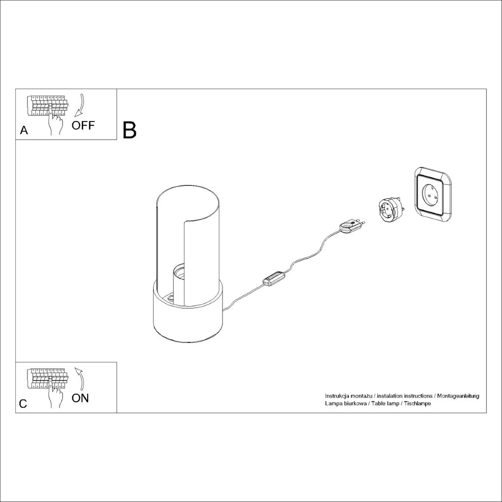 Stolná lampa Flash, 1x biele kovové tienidlo