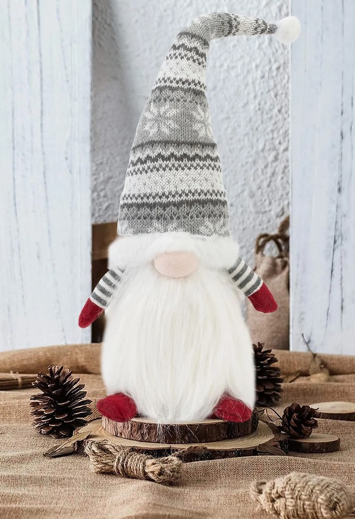 Tutumi Tutumi, vianočný trpaslík 47cm 22623, šedá-červená-biela, CHR-09911