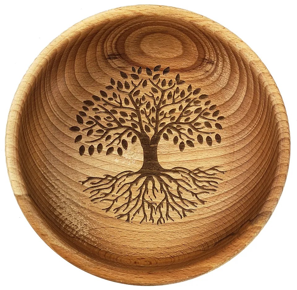 AMADEA Drevená miska strom, masívne drevo, 18 cm