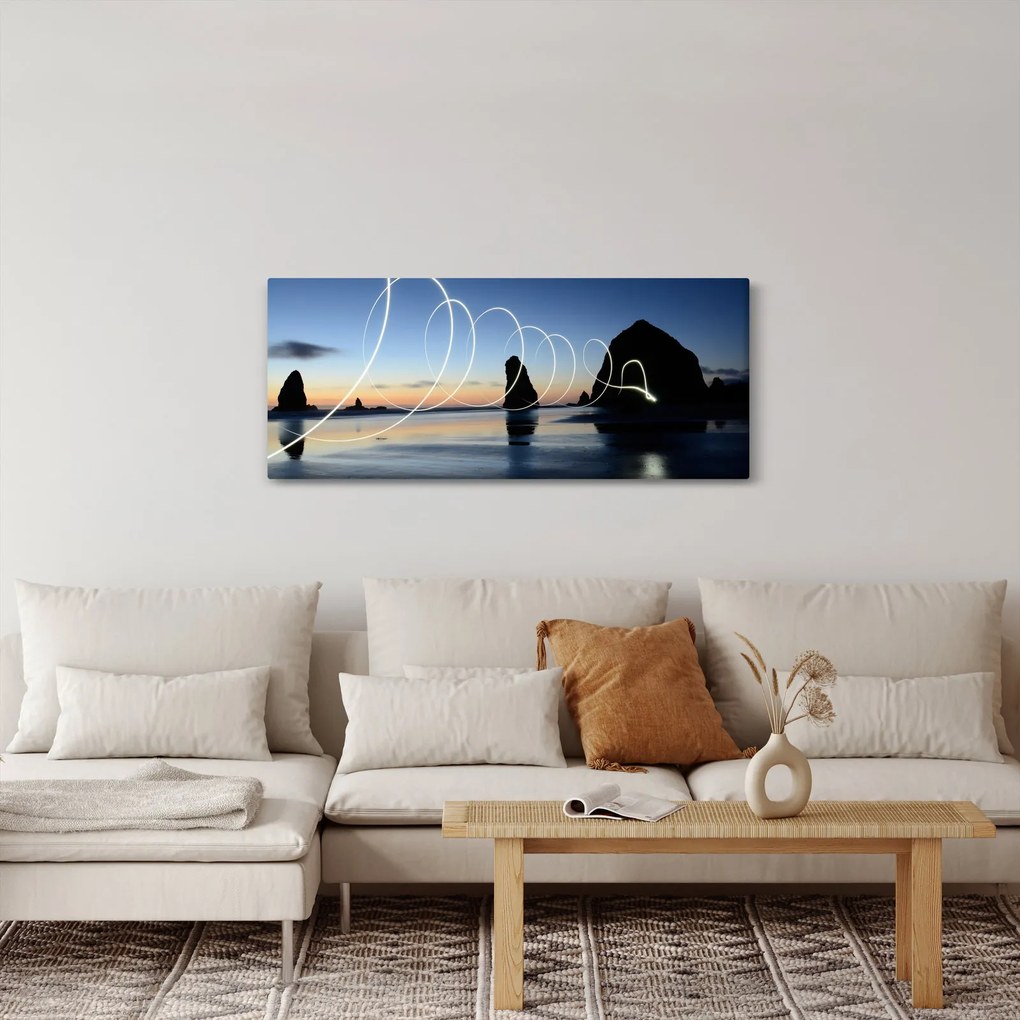 Obraz - pláž pri západe (120x50 cm)