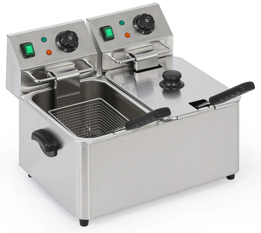 Profesionálna elektrická fritéza 2× 4 l, 2× 2000 W