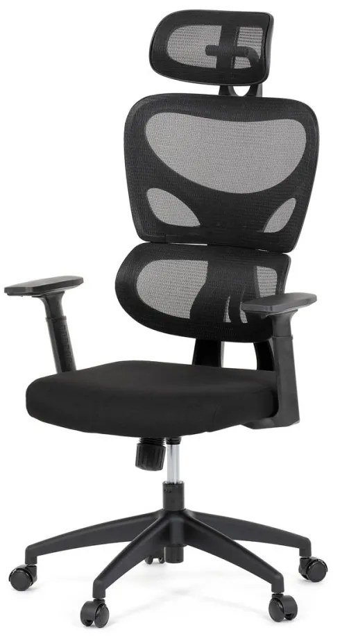 Kancelárska ergonomická stolička GRANT - sieť, látka, čierna