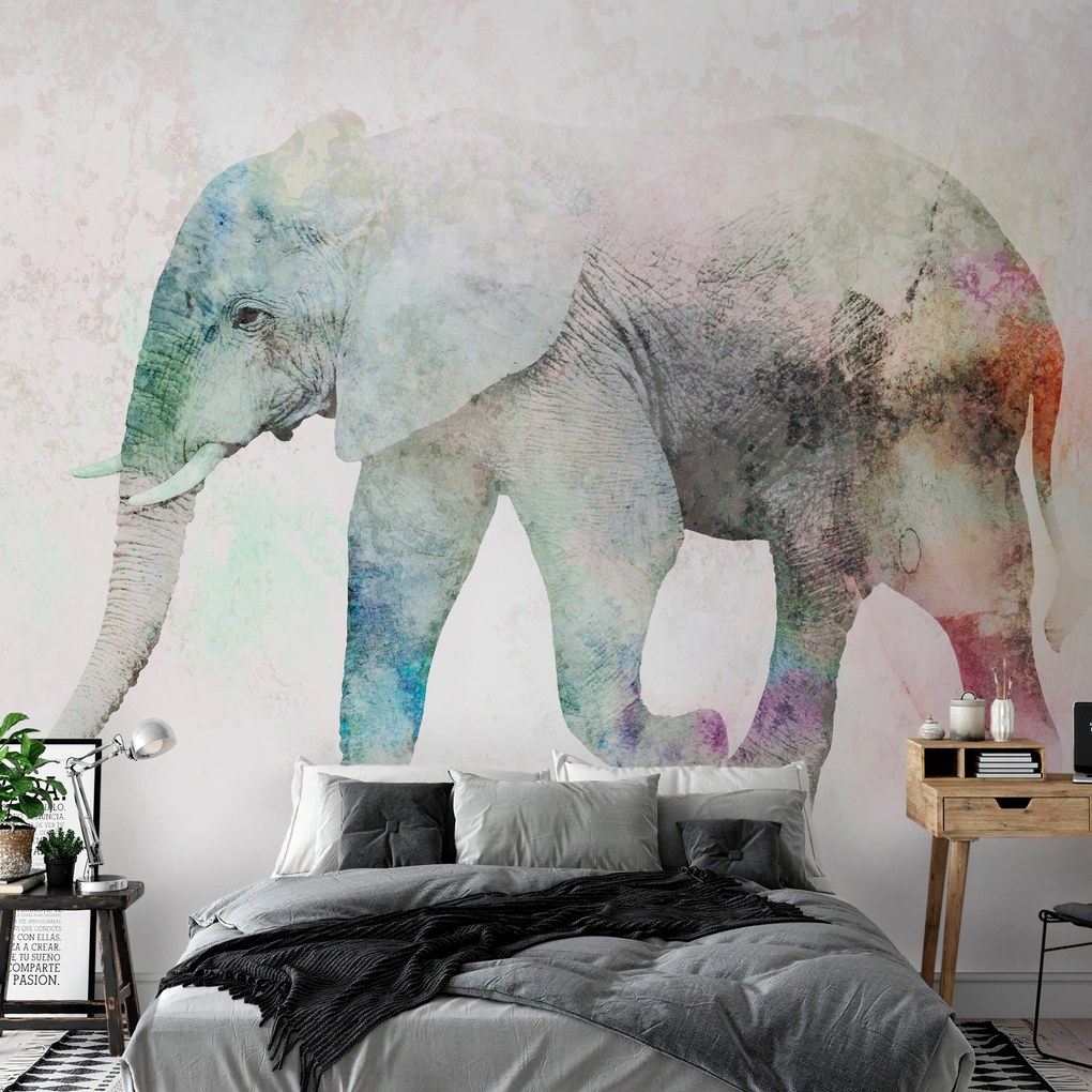 Artgeist Fototapeta - Painted Elephant Veľkosť: 250x175, Verzia: Premium