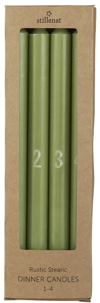 Ib Laursen Adventné sviečky 1-4 Dusty Green – set 4 ks