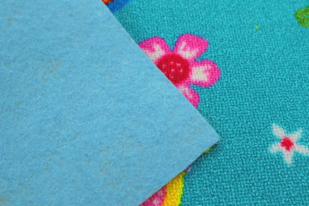 Detský Metrážny koberec Motýlik 5271 modrý - Kruh s obšitím cm