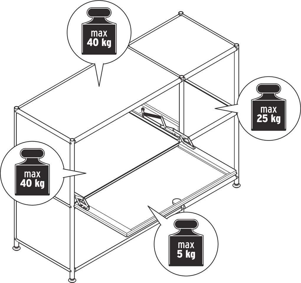 Kovový regál »CN3« s 2 výklopnými priehradkami, hnedosivá