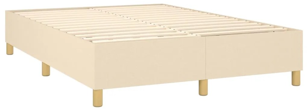 Posteľný rám boxspring s matracom krémový 140x200 cm látka
