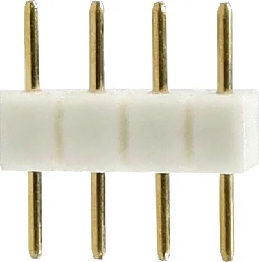 Vidlicový konektor pre RGB LED pásiky, 4-pinový rebríkový konektor, biely
