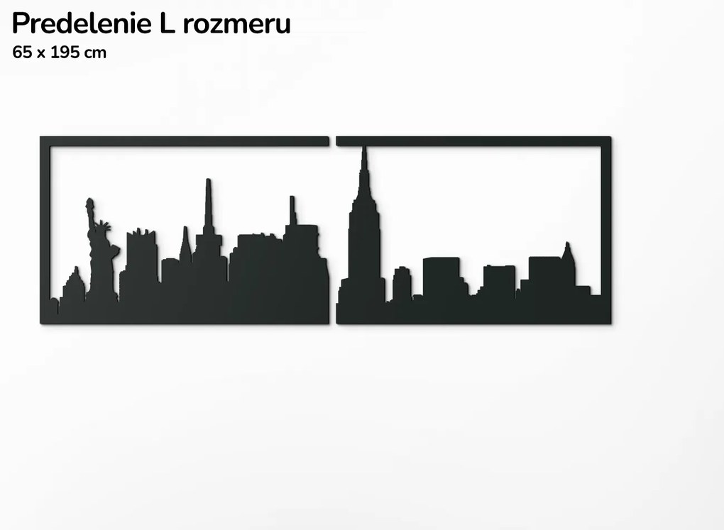 drevko Obraz New York panoráma Rozmer obrazu: 29,5 x 89 cm, Farba dekorácie: Čierna