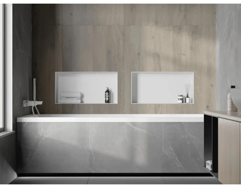 Mexen X-Wall-NR, polička na zapustenie pod obklad bez goliera 60 x 30 cm, biela, 1921603010