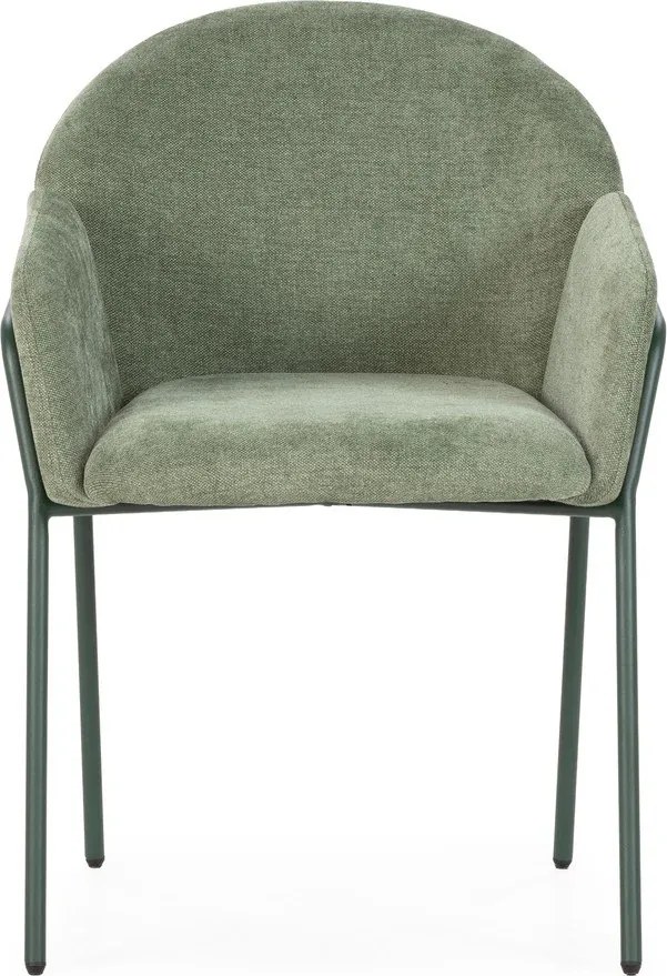 Zelené čalúnené jedálenské kreslá v súprave 2 ks Aslin – MOME