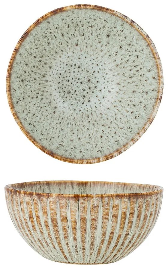 Modrá/béžová servírovacia/na ovocie miska z kameniny 200 ml Fleur – Bloomingville