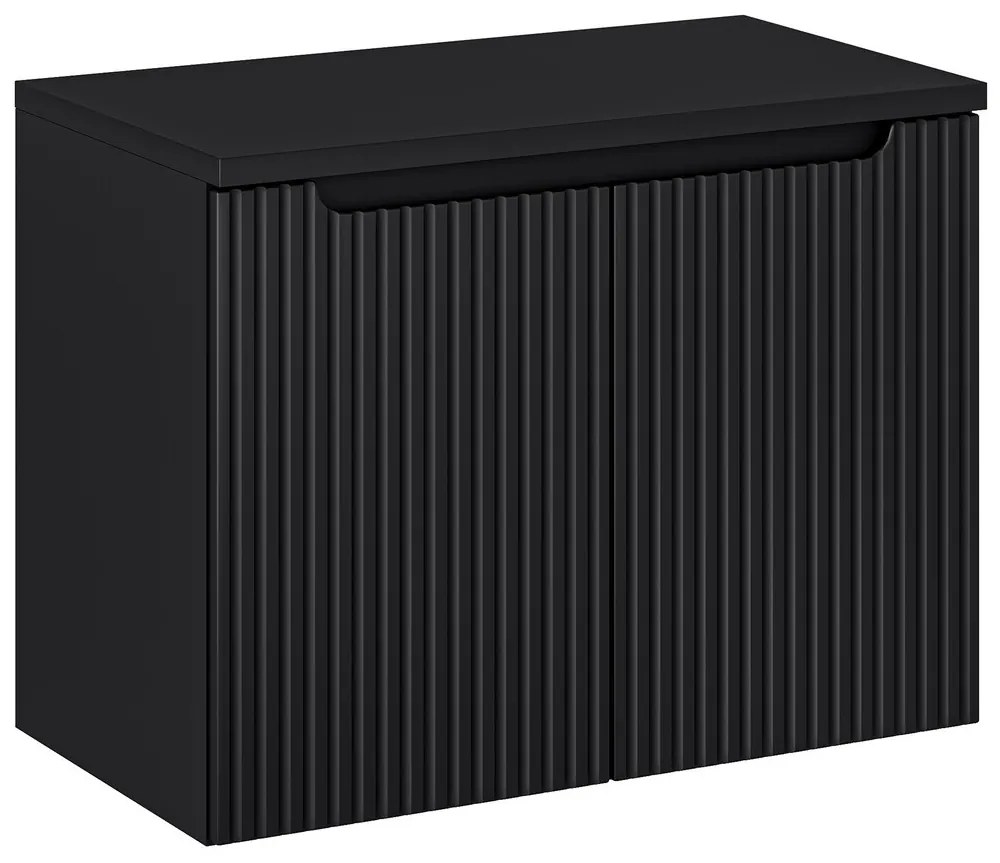 Závěsná skříňka pod umyvadlo Nova Black II s deskou 80 cm černá