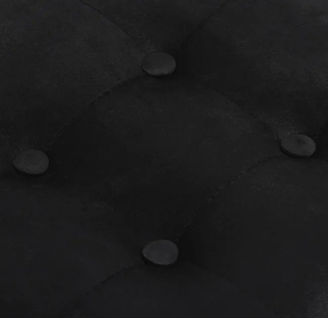 Skladacia taburetka L zamatová, čierna