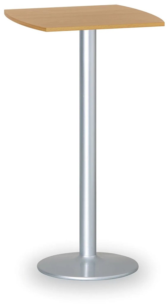 Koktailový stôl OLYMPO II, 660x660 mm, sivá podnož, doska buk