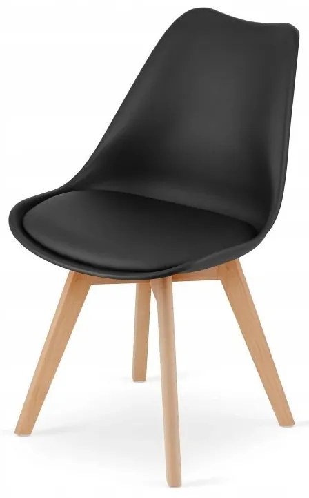 Jedálenská zostava TODI 80cm okrúhly stolový set biely+ 4 stoličky MARK čierne