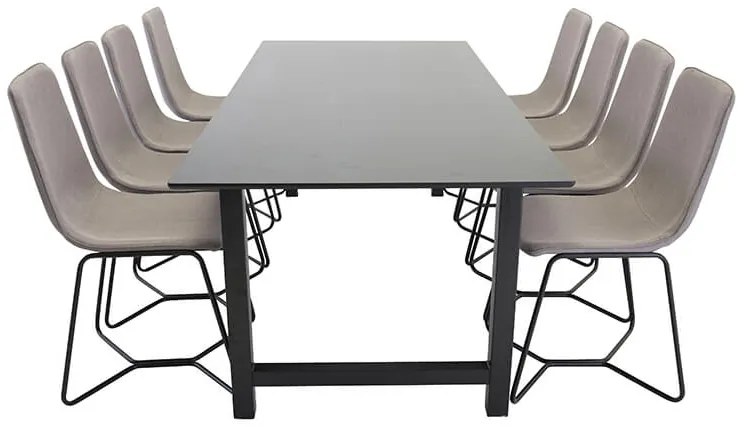 Count X-chair stolová súprava čierna/sivá