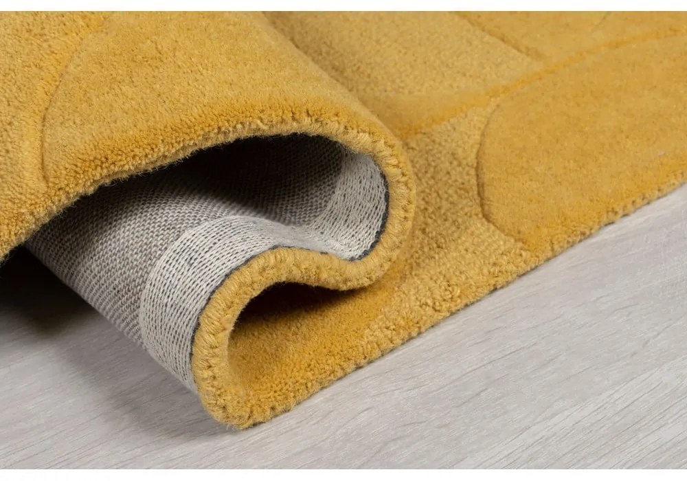 Žltý koberec z vlny Flair Rugs Gigi, 120 × 170 cm