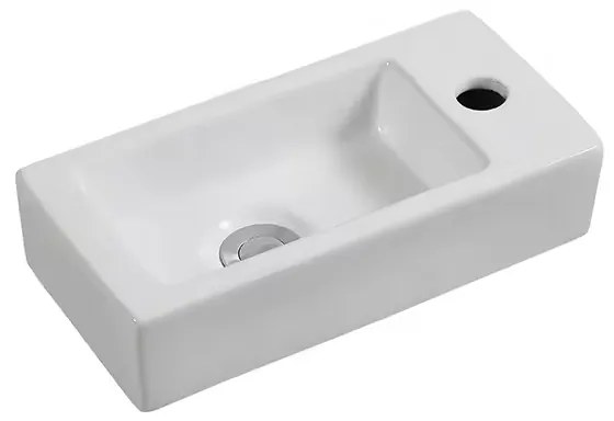 Erga India, keramické umývadlo na zavesenie/dosku 500x245x130 mm, biela lesklá, ERG-V03-YT-011-WH