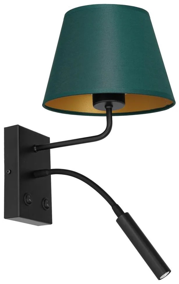 Luminex Nástenná lampa ARDEN 1xE27/60W+1xG9/8W/230V zelená/zlatá LU3558